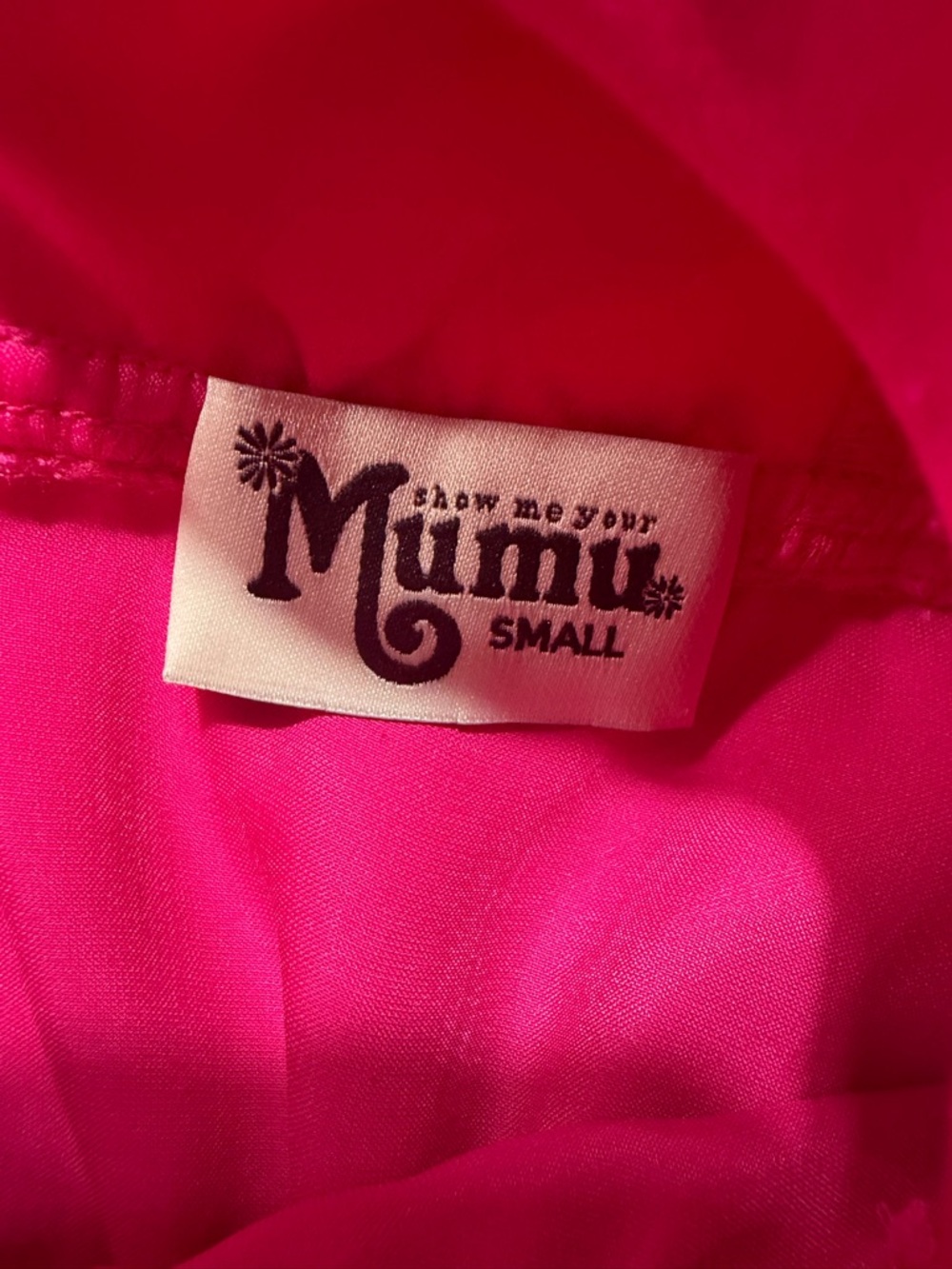 Show Me Your Mumu Pink Dulce Dress Small Tiered Ruffle V-Neck Mini - Picture 7 of 7